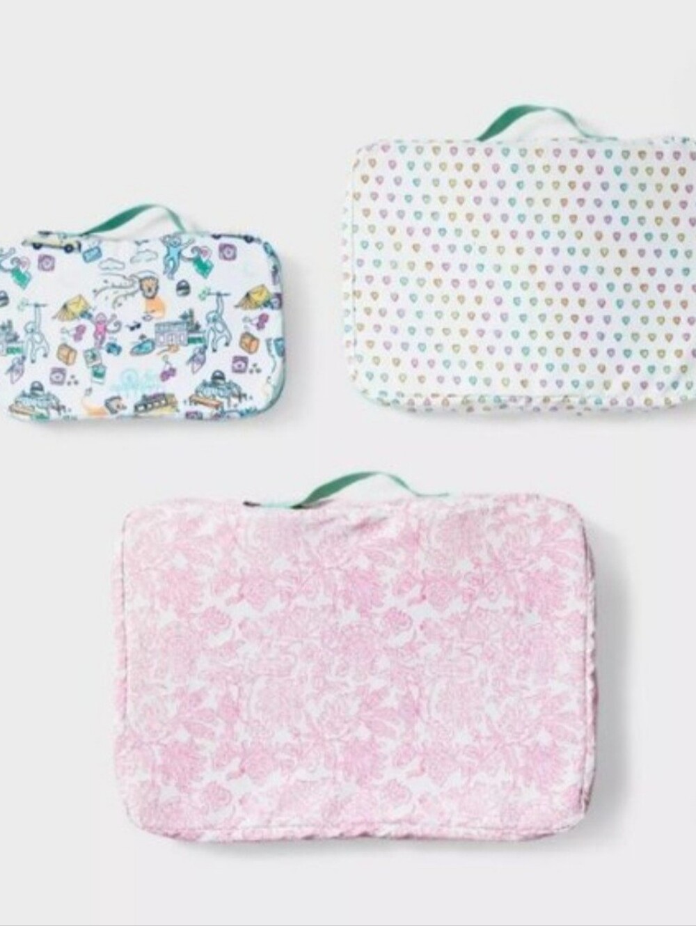 NWT 3pc Packing Cube Set White/Teal - Roller Rabbit x Target - Picture 2 of 6